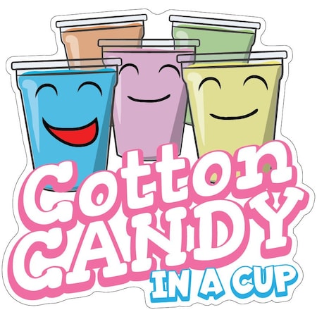 Cotton Candy In A Cup Decal Concession Stand Food Truck Sticker